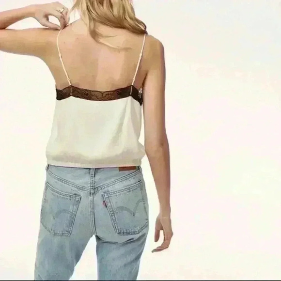 Wilfred Free Agyness Cropped Camisole Lace  Trim V-neck size XS - Picture 1 of 6